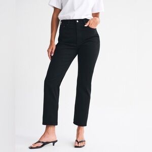 Abercrombie & Fitch Curve Love Ultra High Rise Ankle Straight Jean, Washed Black